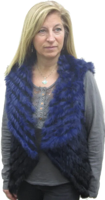 Ladies Two Tone Knit Rabbit Vest sold by Crown Cap