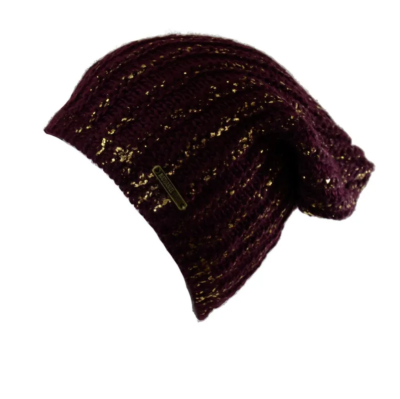 Knit Metallic-Coated Slouchy Beanie sold by Crown Cap