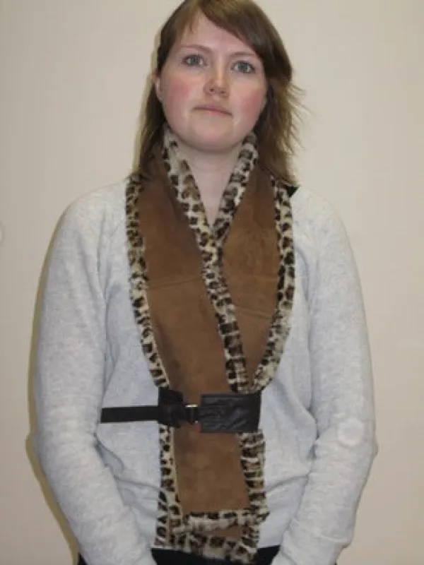 Spanish Merino Leopard Scarf made by Crown Cap