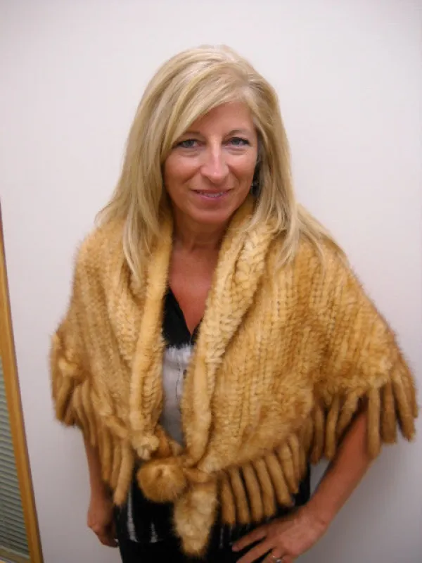Mink Wrap with Fringe sold by Crown Cap
