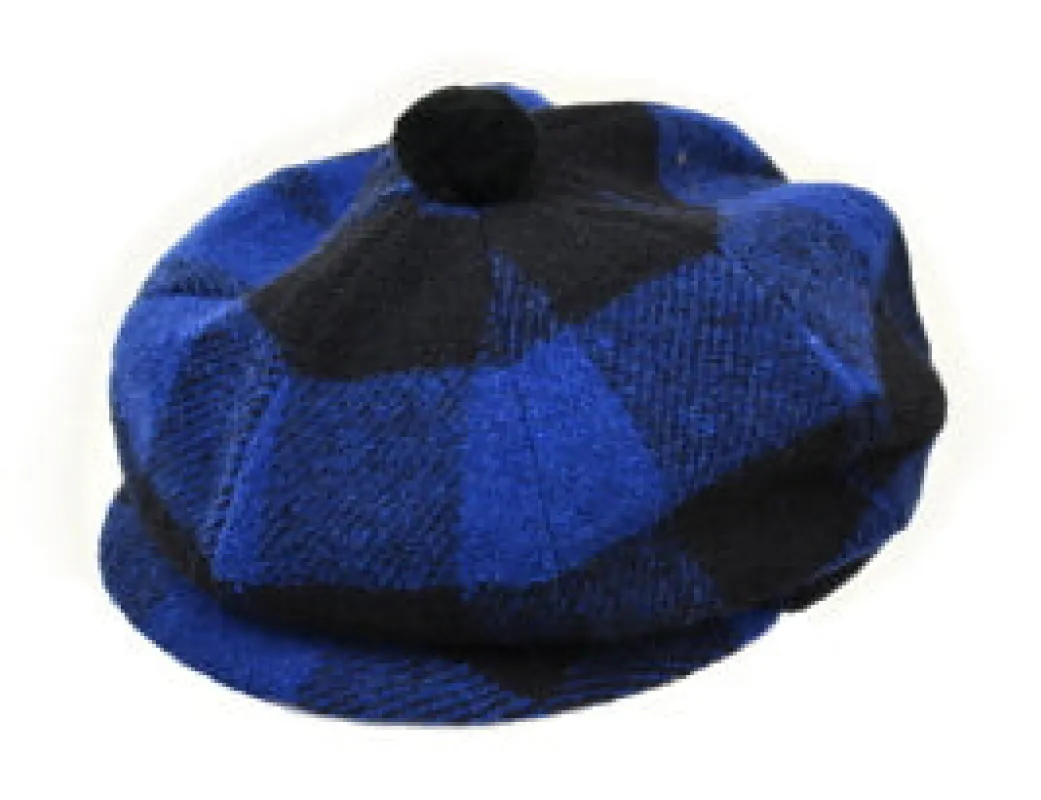 Buffalo Check Wool Blend Newsboy Cap sold by Crown Cap