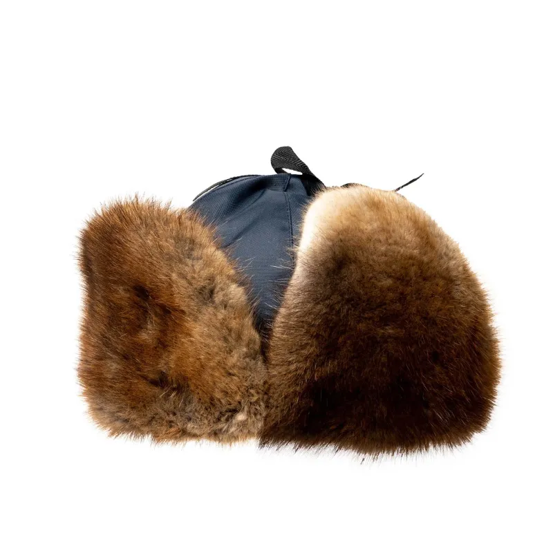 Muskrat Yukon Fur Hat with Nylon sold by Crown Cap