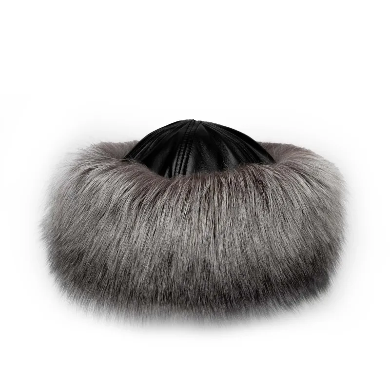 Natural Silver Fox Fur Cloche with Solid Lamb Crown sold by Crown Cap