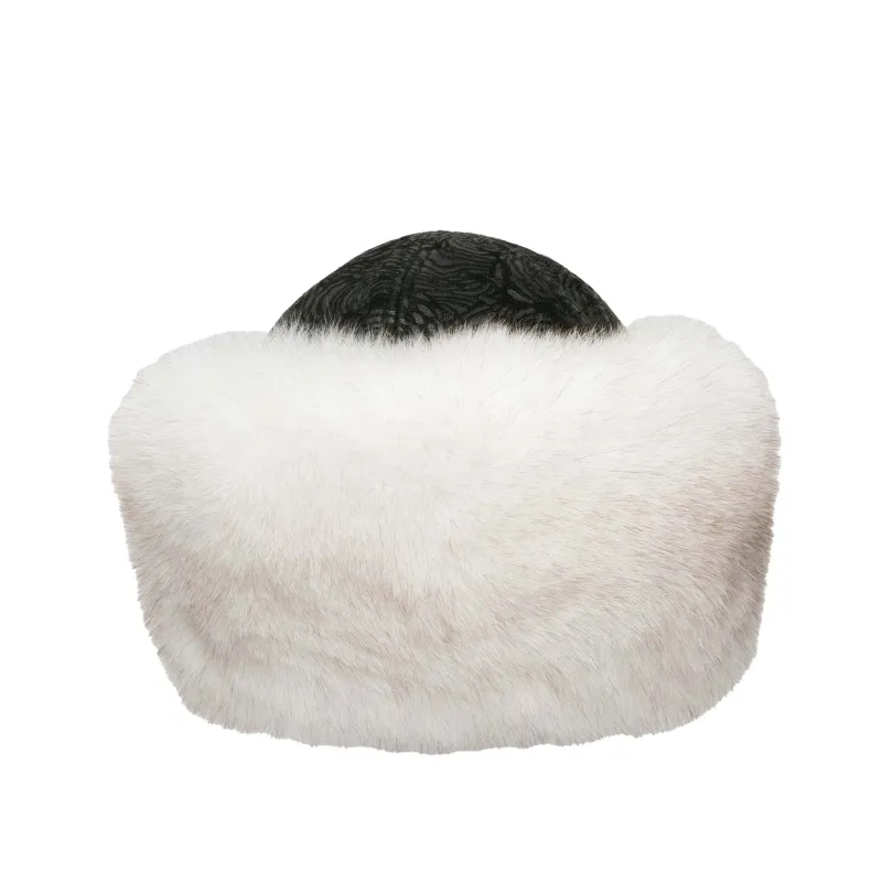 Natural Blue Fox Fur Cloche with Lamb Crown sold by Crown Cap