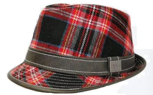 Plaid Fedora sold by Crown Cap