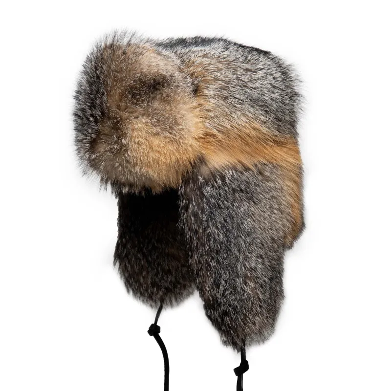 Grey Fox Full Fur Russian Style sold by Crown Cap