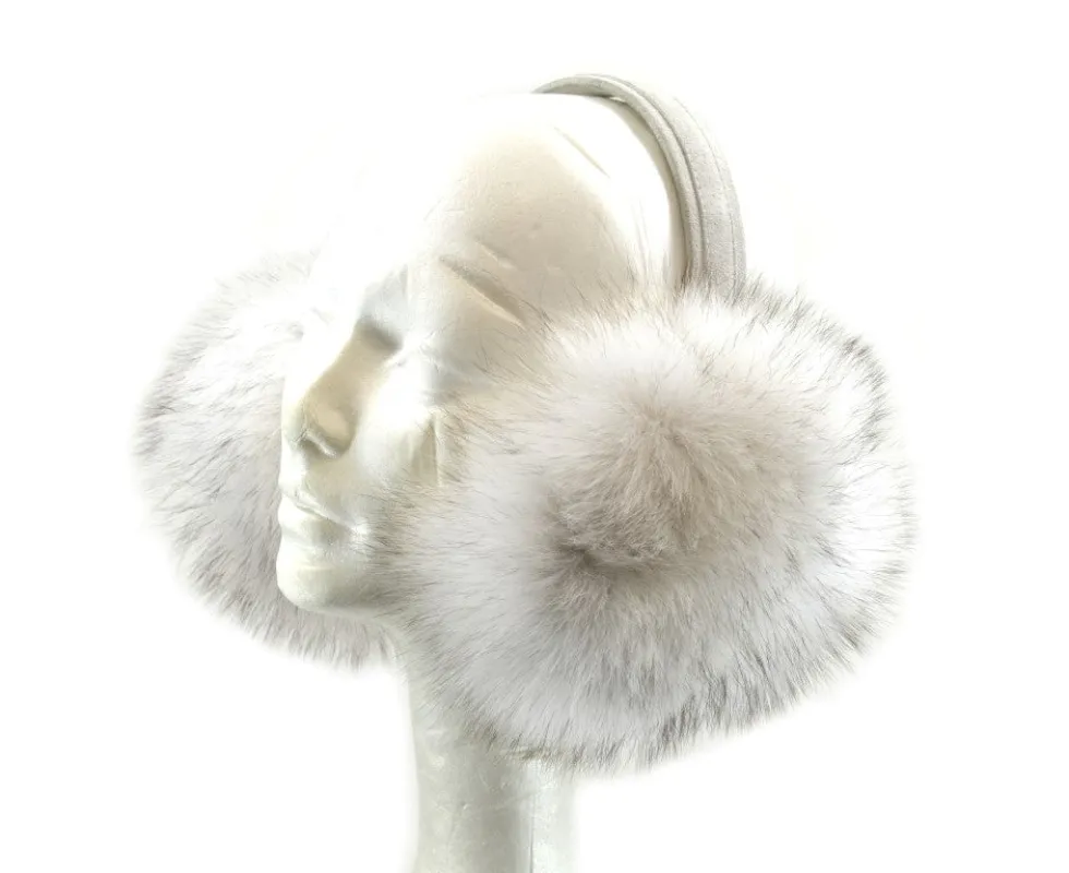Blue Fox Earmuff with Suede Covered Frame sold by Crown Cap