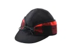 Ladies Solid Color Wool Blend with Buffalo Check Railroad Hat with Ponytail Hole sold by Crown Cap