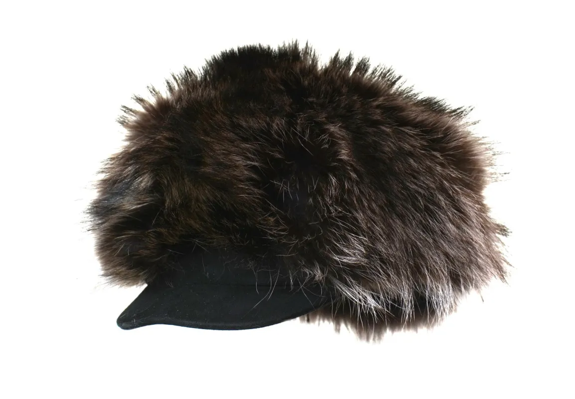 Full Fur Raccoon Mushroom Cap sold by Crown Cap