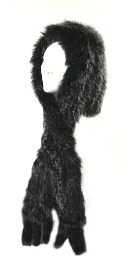 Knit Fox Hood with Attached Scarf sold by Crown Cap