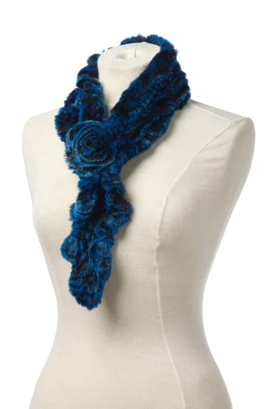 Knit Rex Rabbit Scarf with Flower sold by Crown Cap