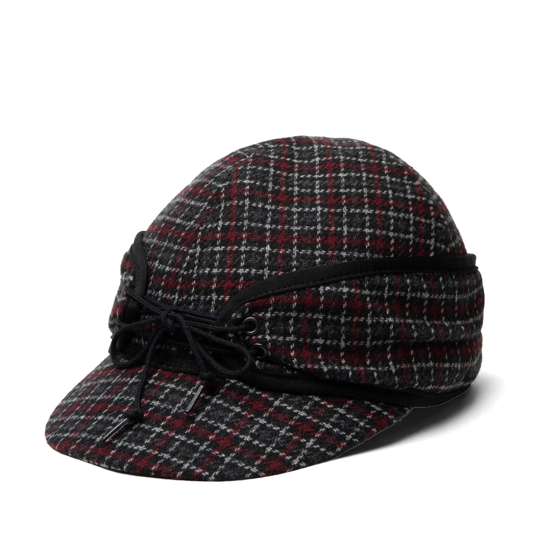 Wool Blend Plaid Railroad Hat with Ponytail Hole sold by Crown Cap