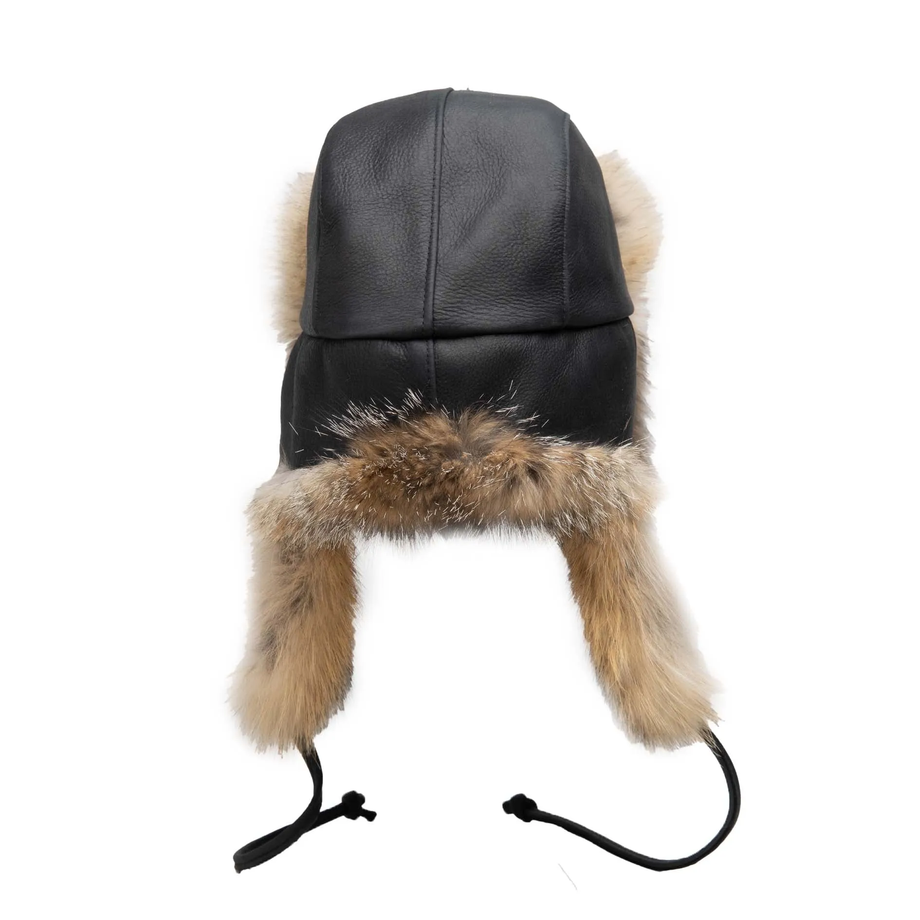 Web Exclusive-Vintage Leather Aviator with Grey Fox Trim sold by Crown Cap product image thumbnail 3