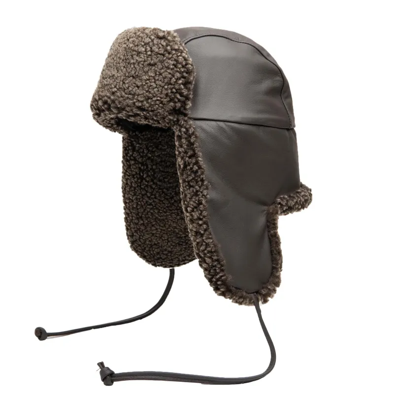 Vintage Leather Aviator with Frosted Shearling Trim sold by Crown Cap