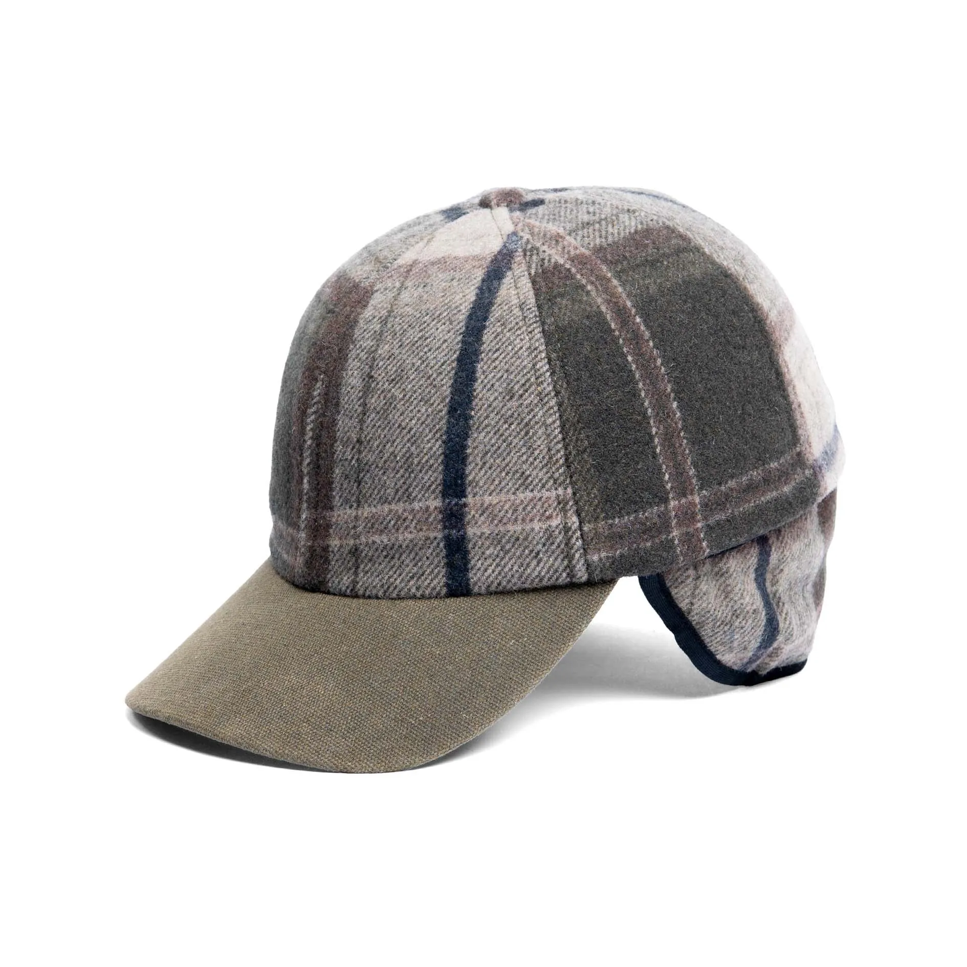 Woodland Plaid Ballcap with Dropdown Earband sold by Crown Cap product image thumbnail 2