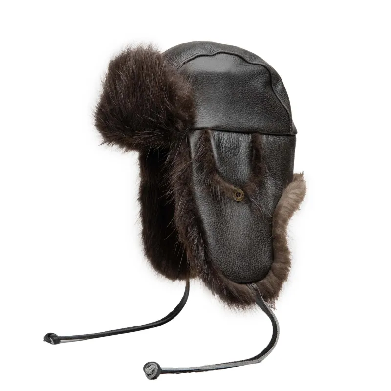 Beaver Aviator with Vintage Leather Cover sold by Crown Cap