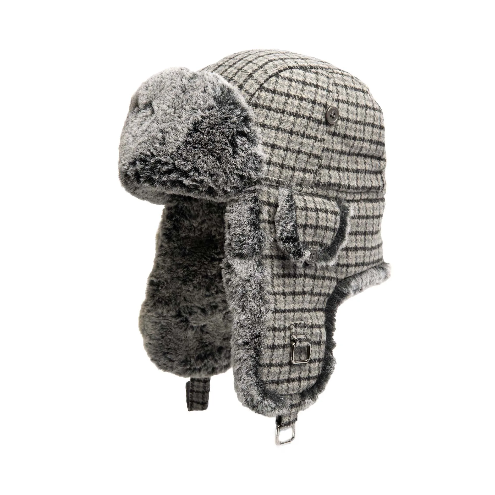 Limited Edition Finds-Plaid Aviator with Faux Fur Trim sold by Crown Cap product image thumbnail 2