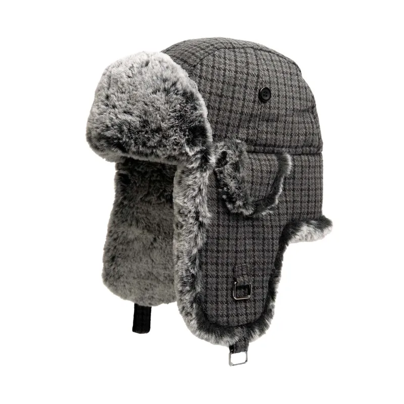 Limited Edition Finds-Plaid Aviator with Faux Fur Trim sold by Crown Cap