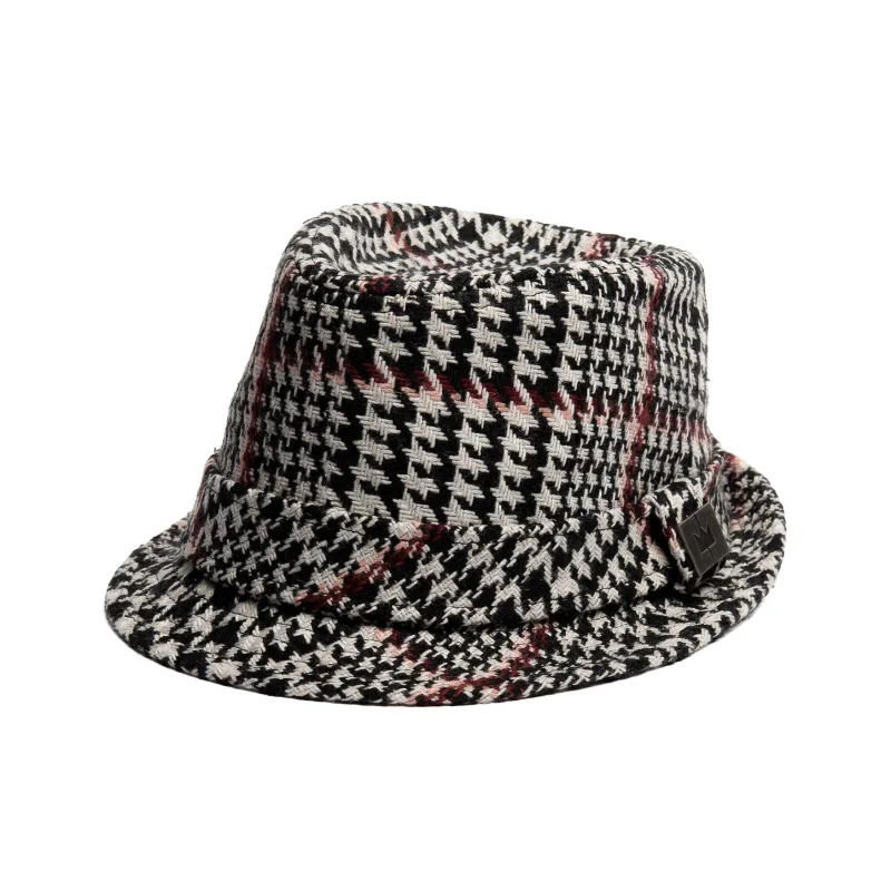 Limited Edition Finds-Houndstooth Fedora made by Crown Cap
