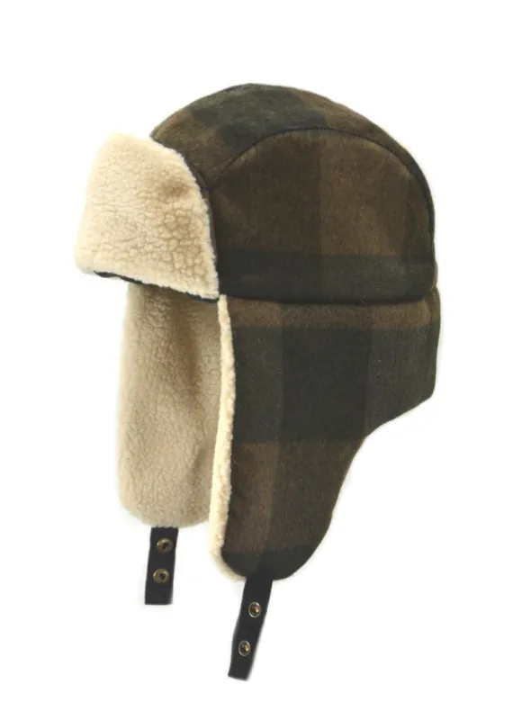 Wool Blend Brushed Plaid Aviator sold by Crown Cap