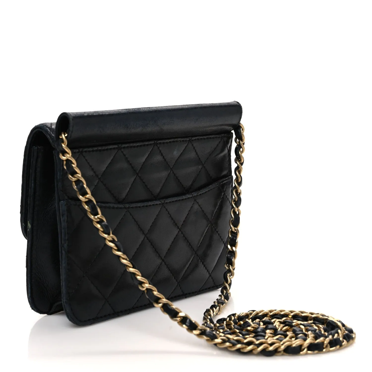 Lambskin Quilted Extra Mini Flap Black sold by Fashionphile product image thumbnail 3