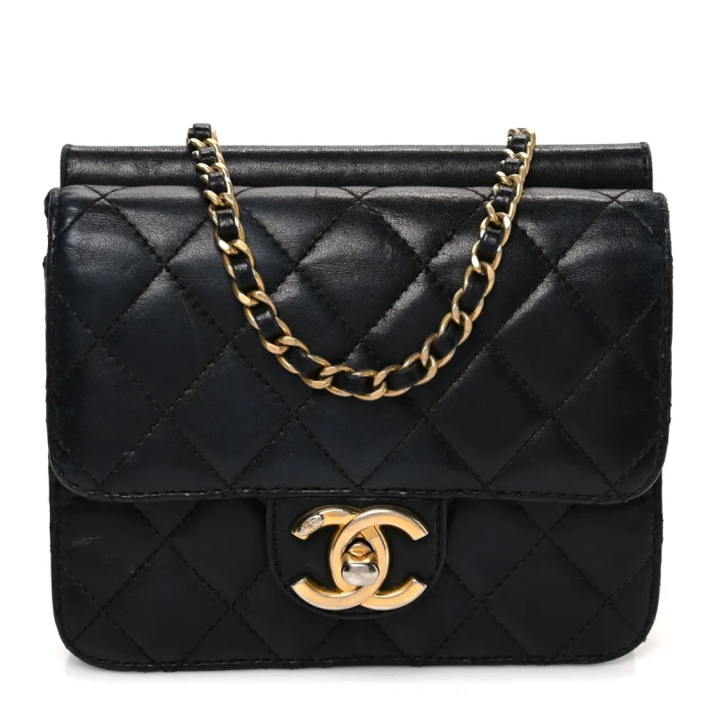 Lambskin Quilted Extra Mini Flap Black sold by Fashionphile