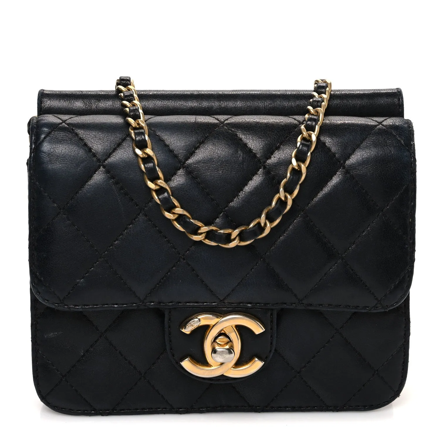 Lambskin Quilted Extra Mini Flap Black sold by Fashionphile
