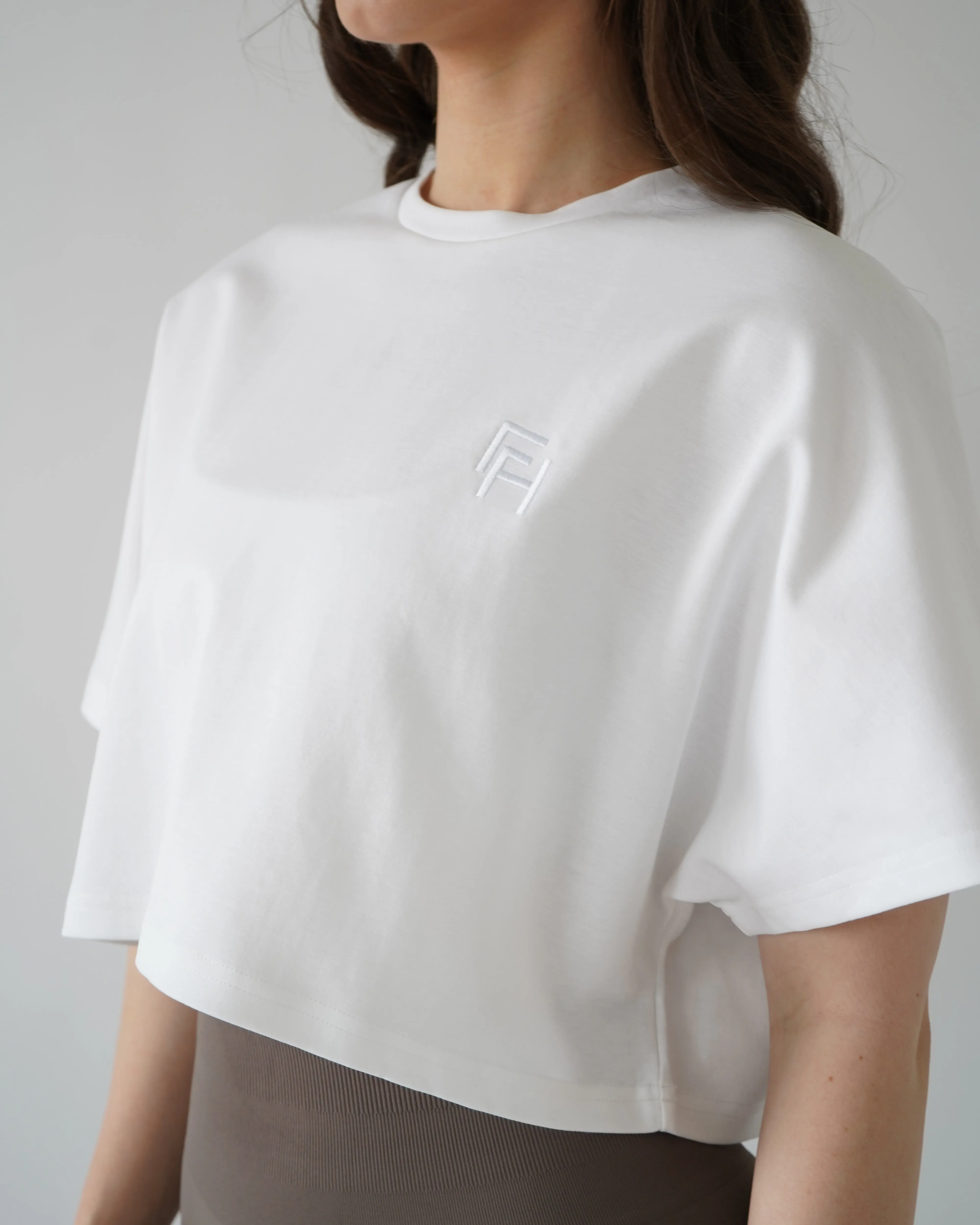 Relaxed Crop Top - White sold by First Health Apparel product image thumbnail 4