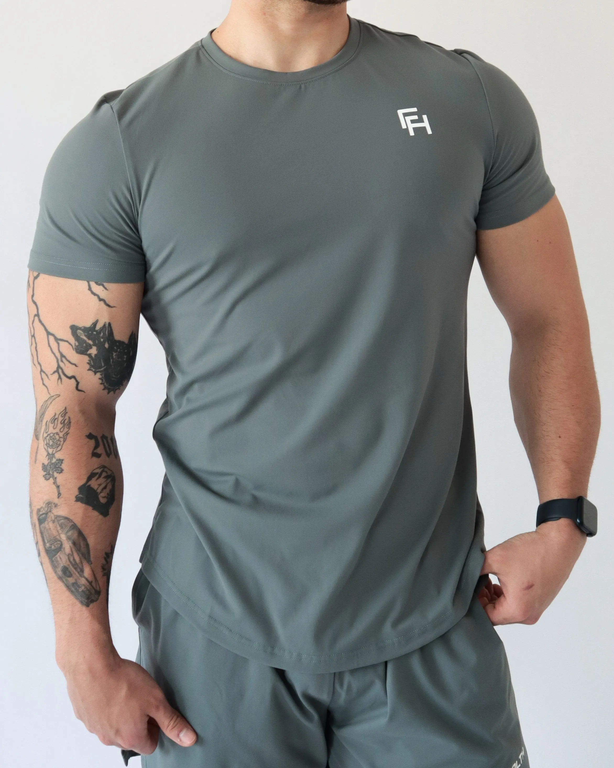 ELEVATE T-SHIRT - Shadow sold by First Health Apparel product image thumbnail 4