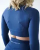 Enhance Cropped Long Sleeve - Denim sold by First Health Apparel