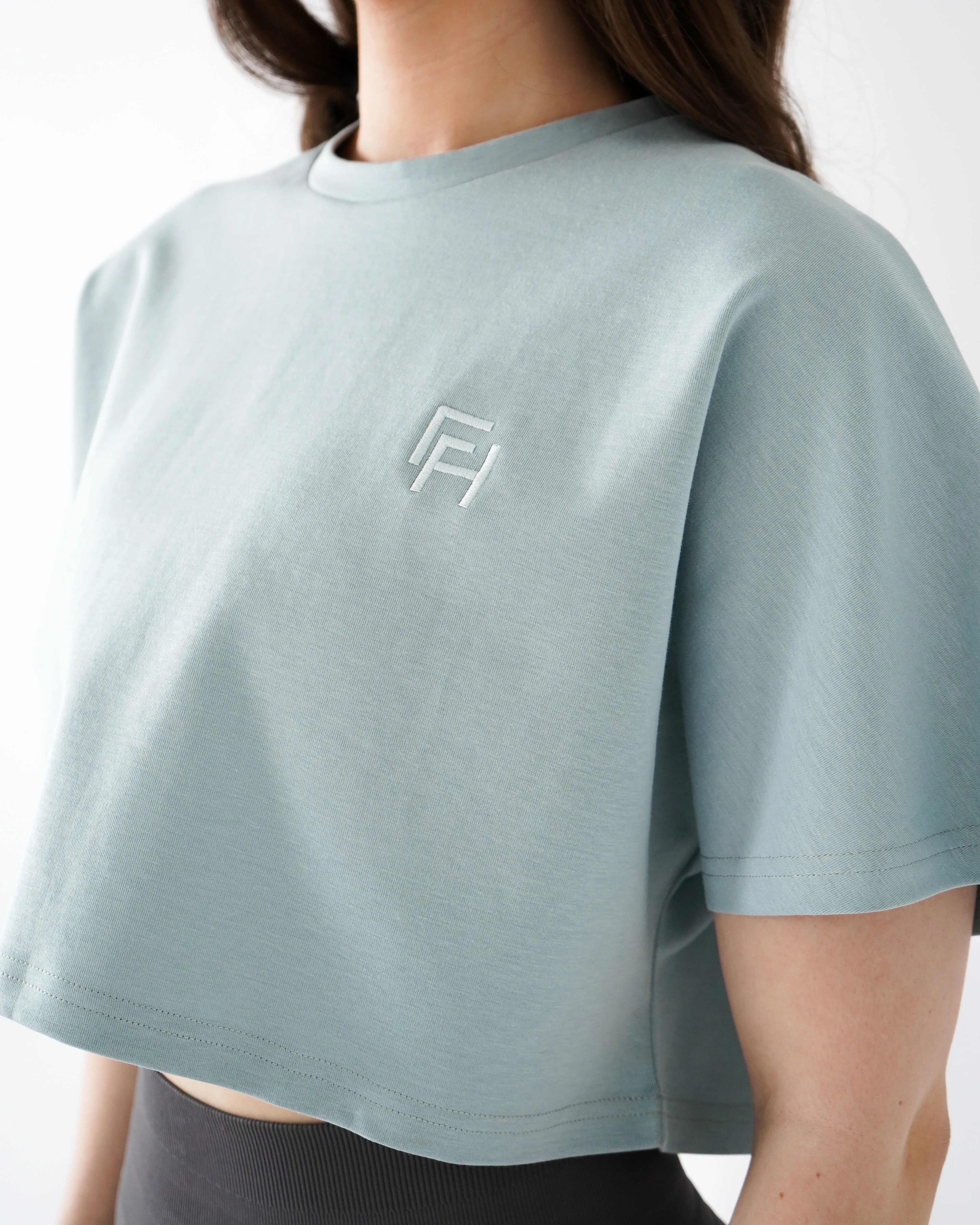 Relaxed Crop Top - Ice sold by First Health Apparel product image thumbnail 4