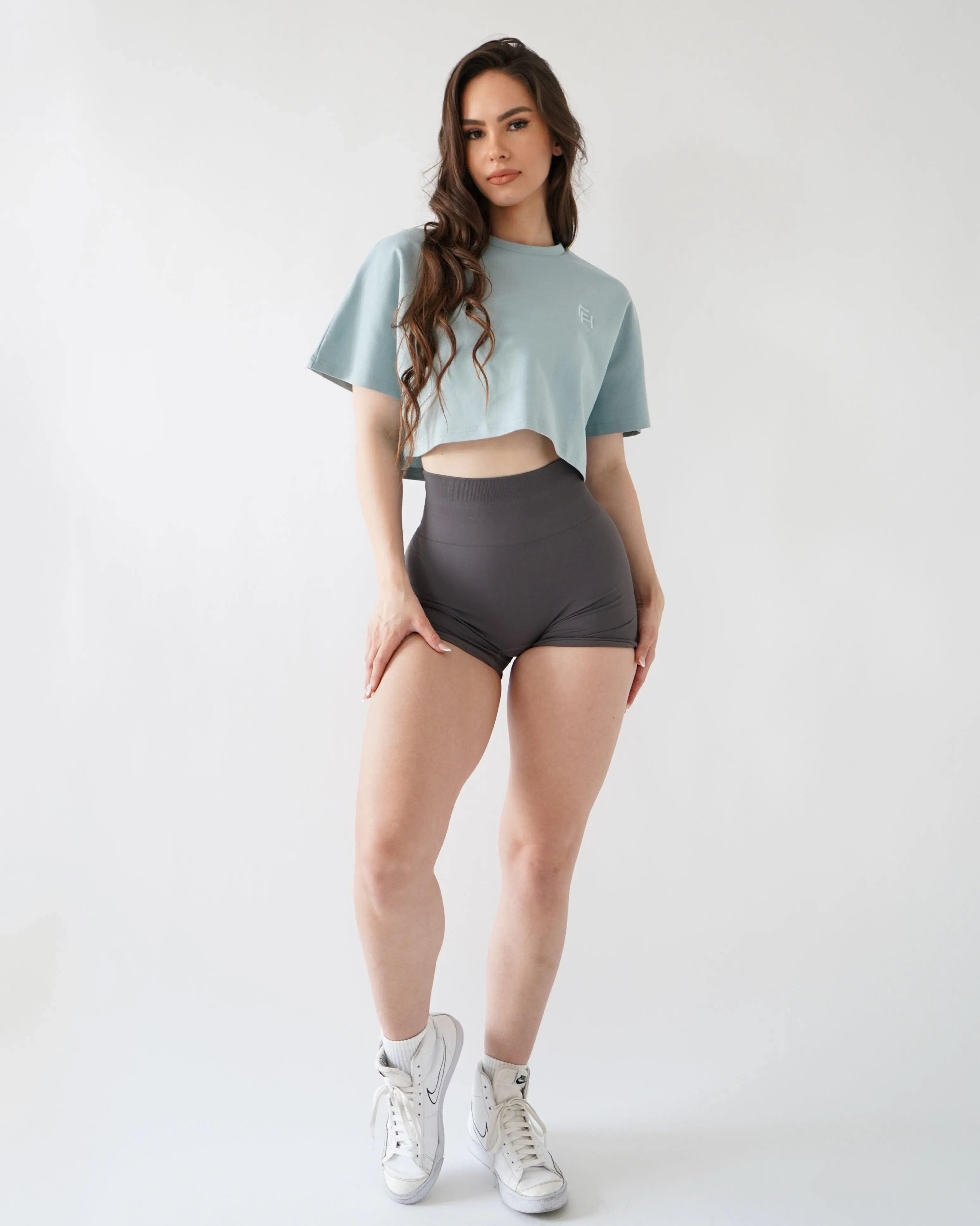 Relaxed Crop Top - Ice sold by First Health Apparel product image thumbnail 3