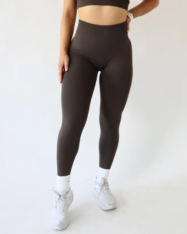 ENHANCE LEGGINGS - Espresso sold by First Health Apparel