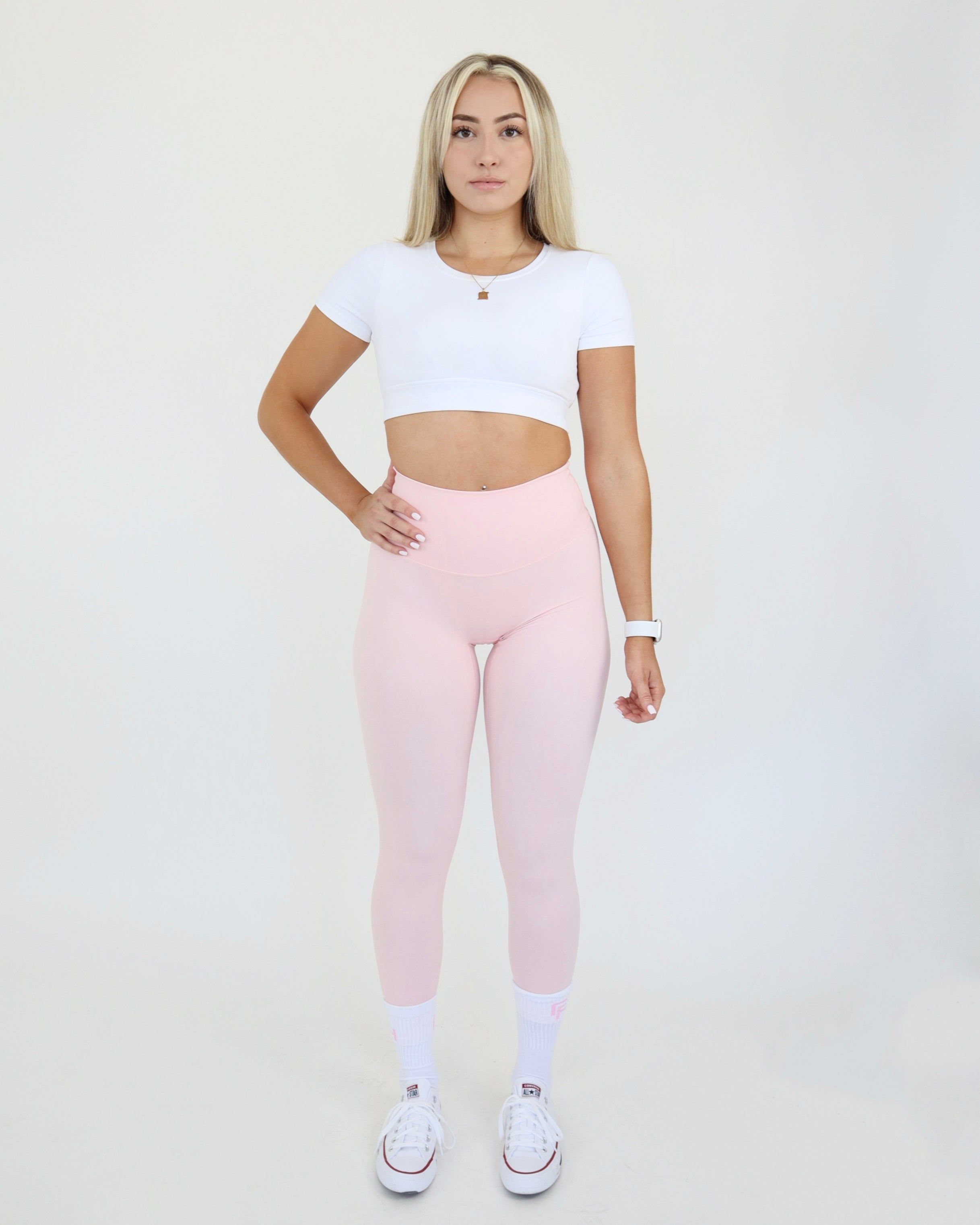 PERFORMANCE LEGGINGS - ROSE QUARTZ sold by First Health Apparel product image thumbnail 3