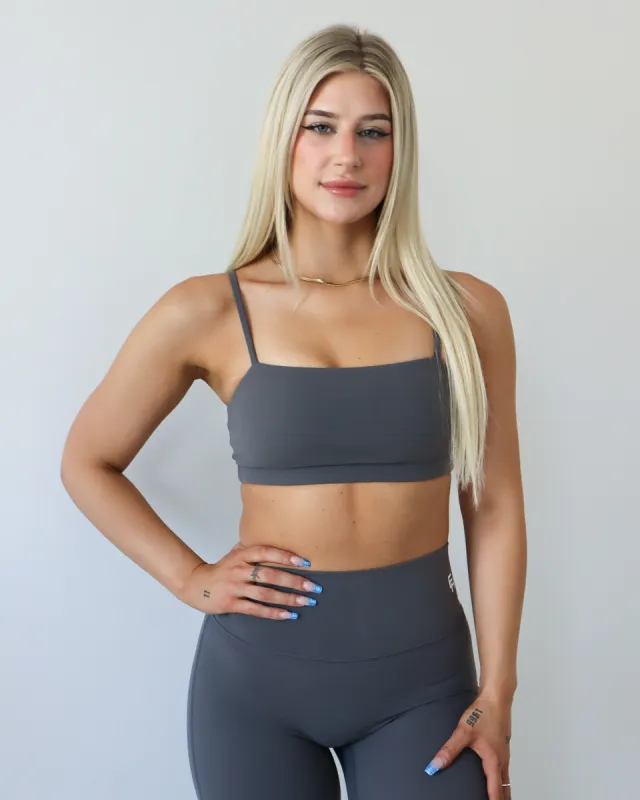 BANDEAU SPORTS BRA - Stone sold by First Health Apparel