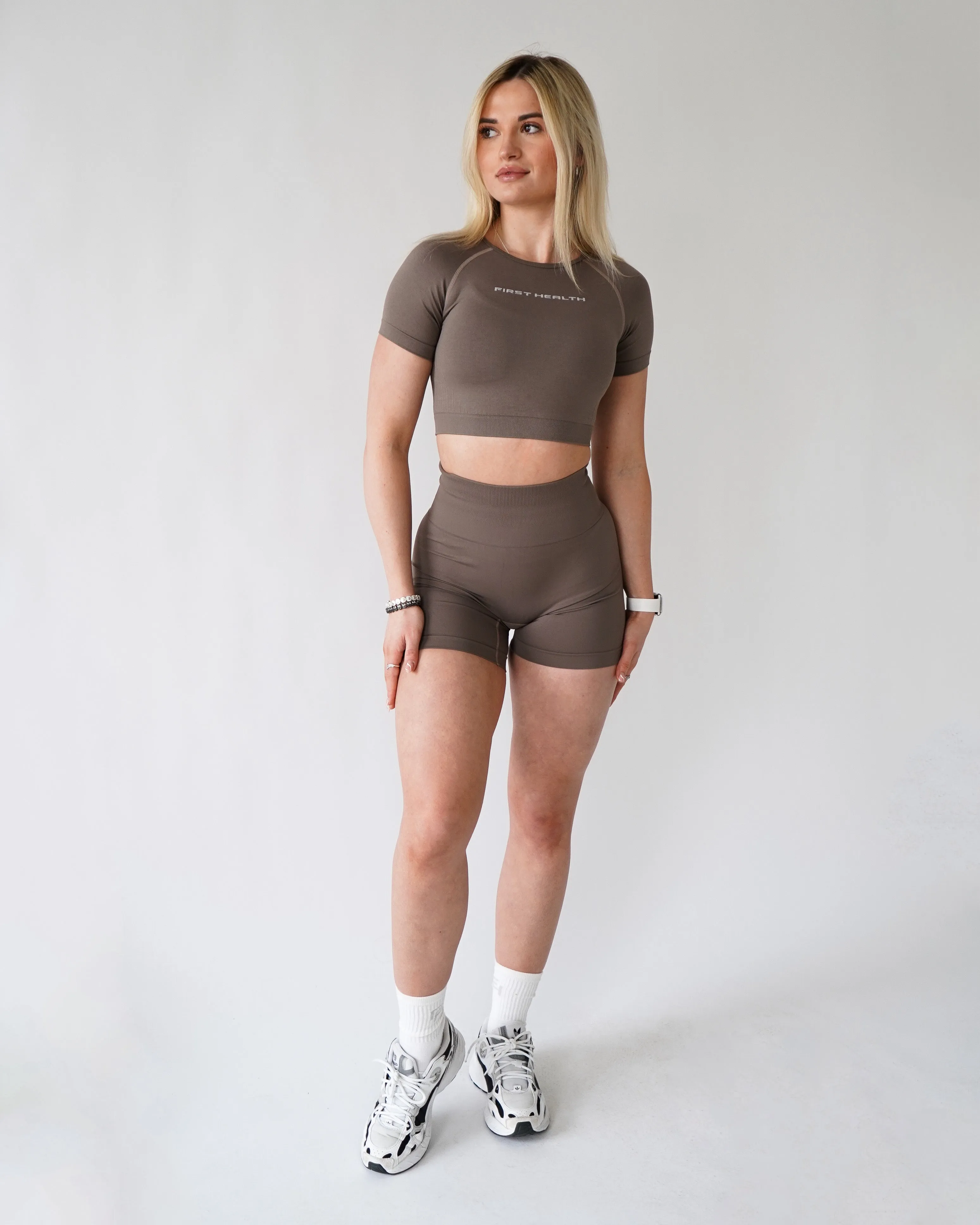 Enhance Cropped Tee - Cappuccino sold by First Health Apparel product image thumbnail 4