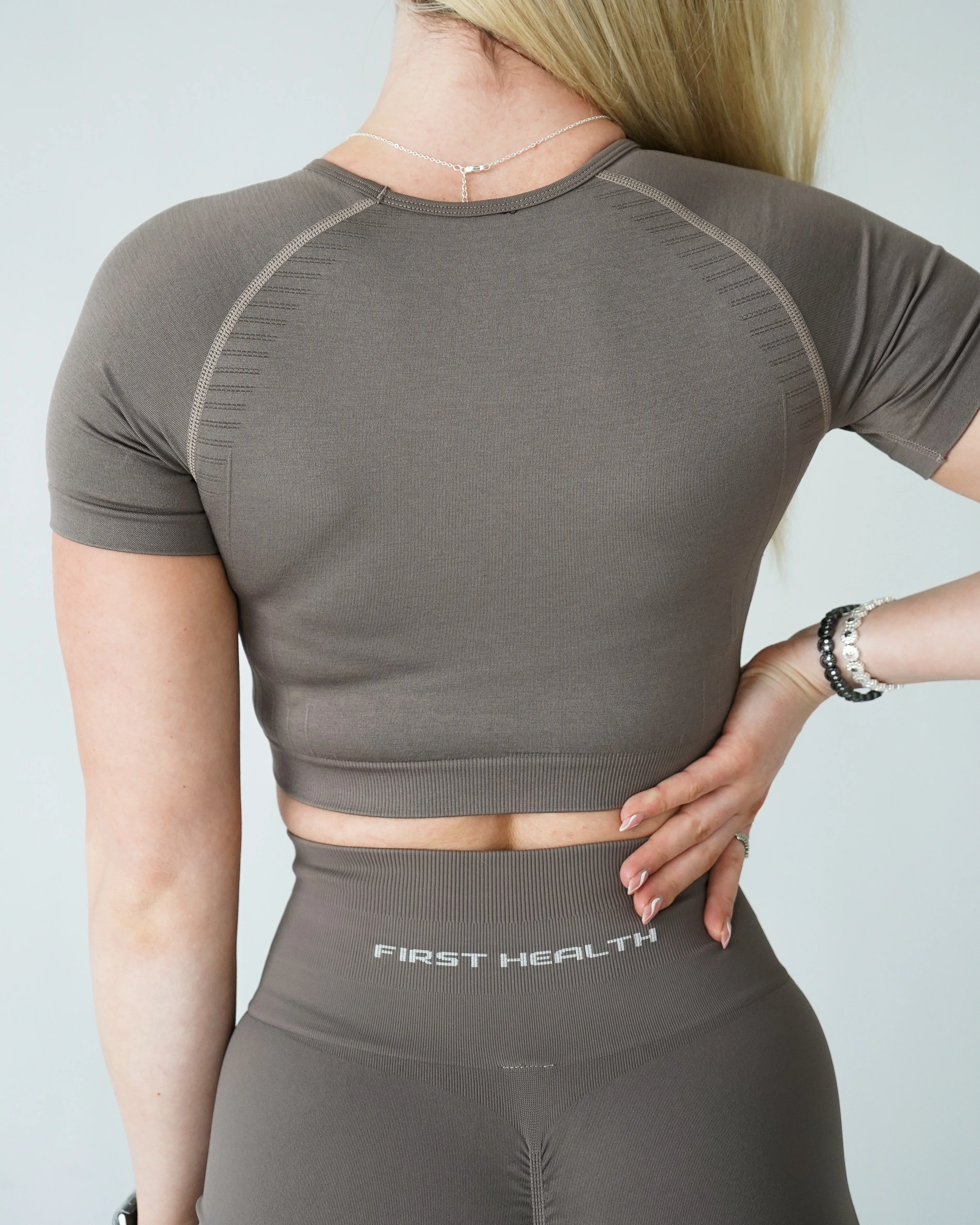 Enhance Cropped Tee - Cappuccino sold by First Health Apparel product image thumbnail 2