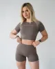 Enhance Cropped Tee - Cappuccino sold by First Health Apparel