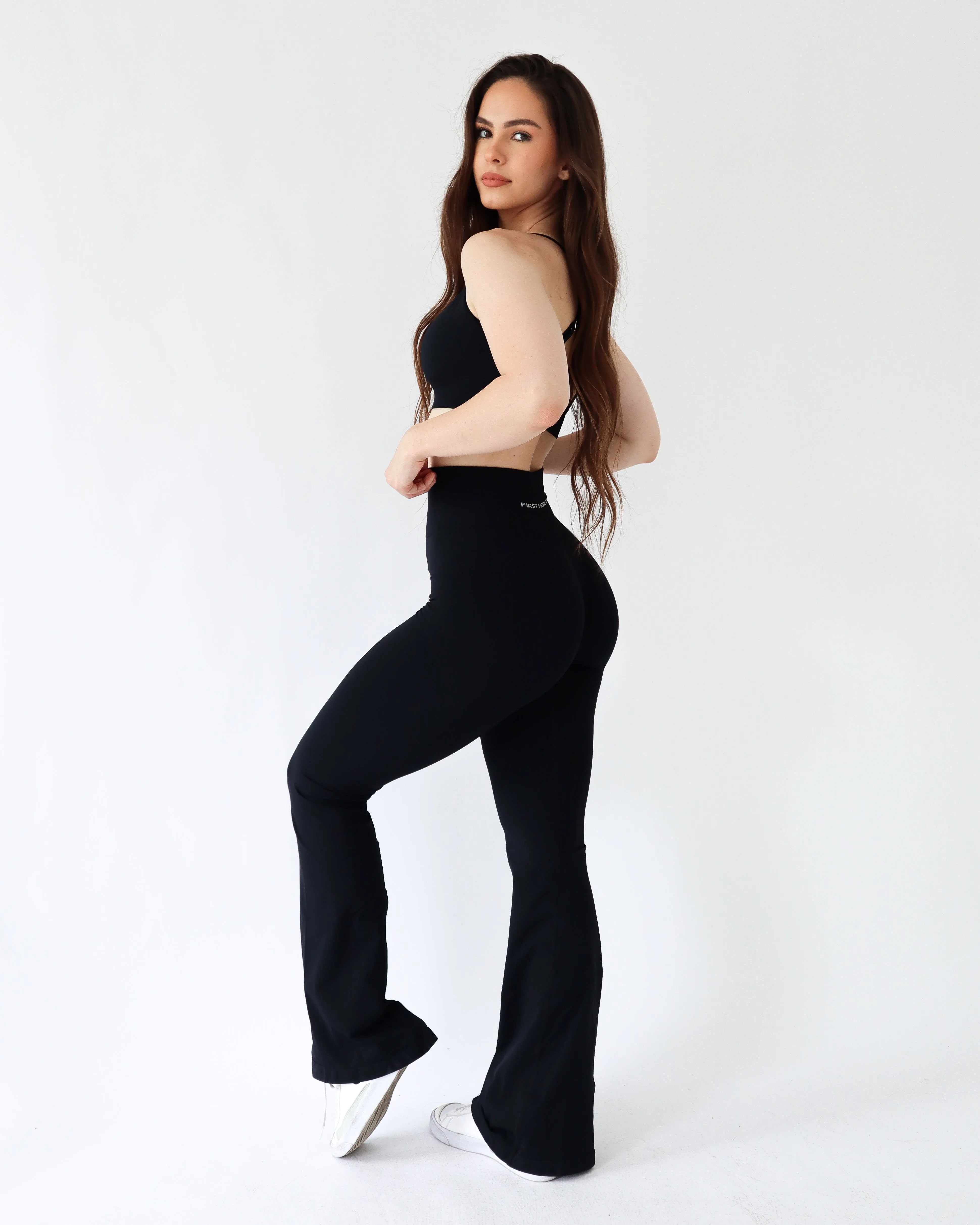 Enhance Flare Leggings - Licorice sold by First Health Apparel product image thumbnail 3