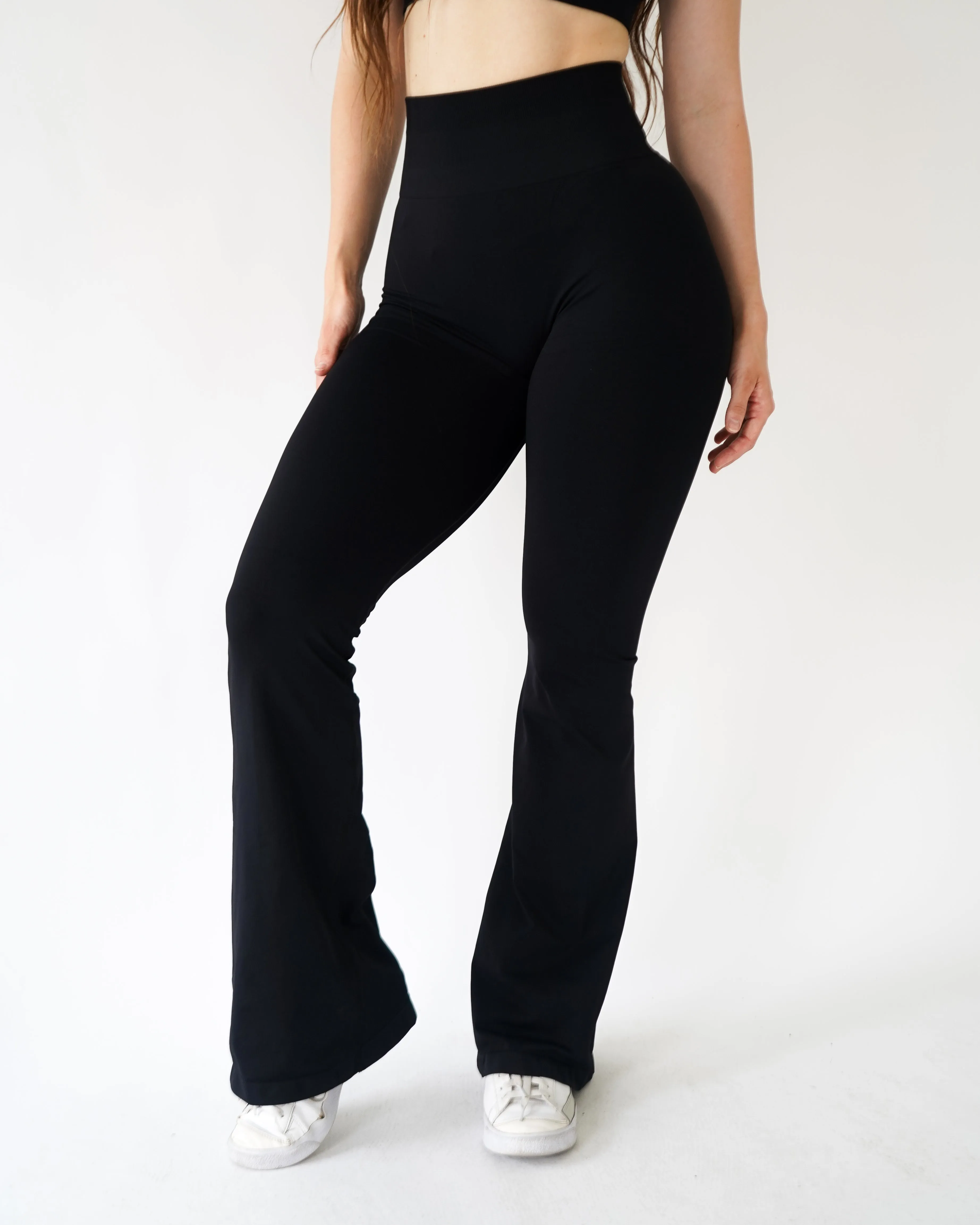 Enhance Flare Leggings - Licorice sold by First Health Apparel