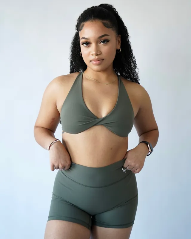 Performance Sports Bra - Olive sold by First Health Apparel