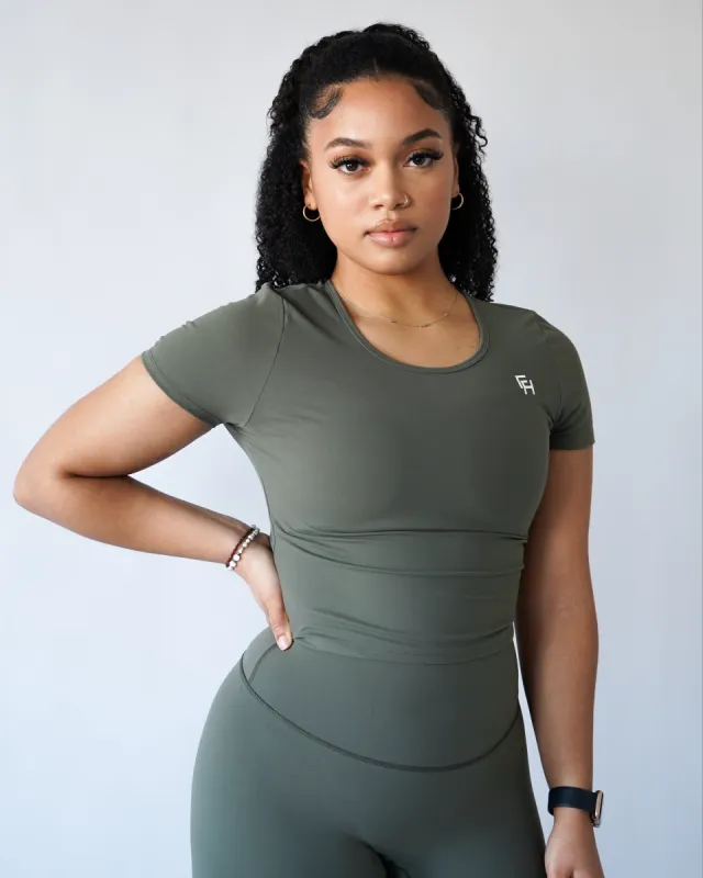 Performance Tee - Olive sold by First Health Apparel