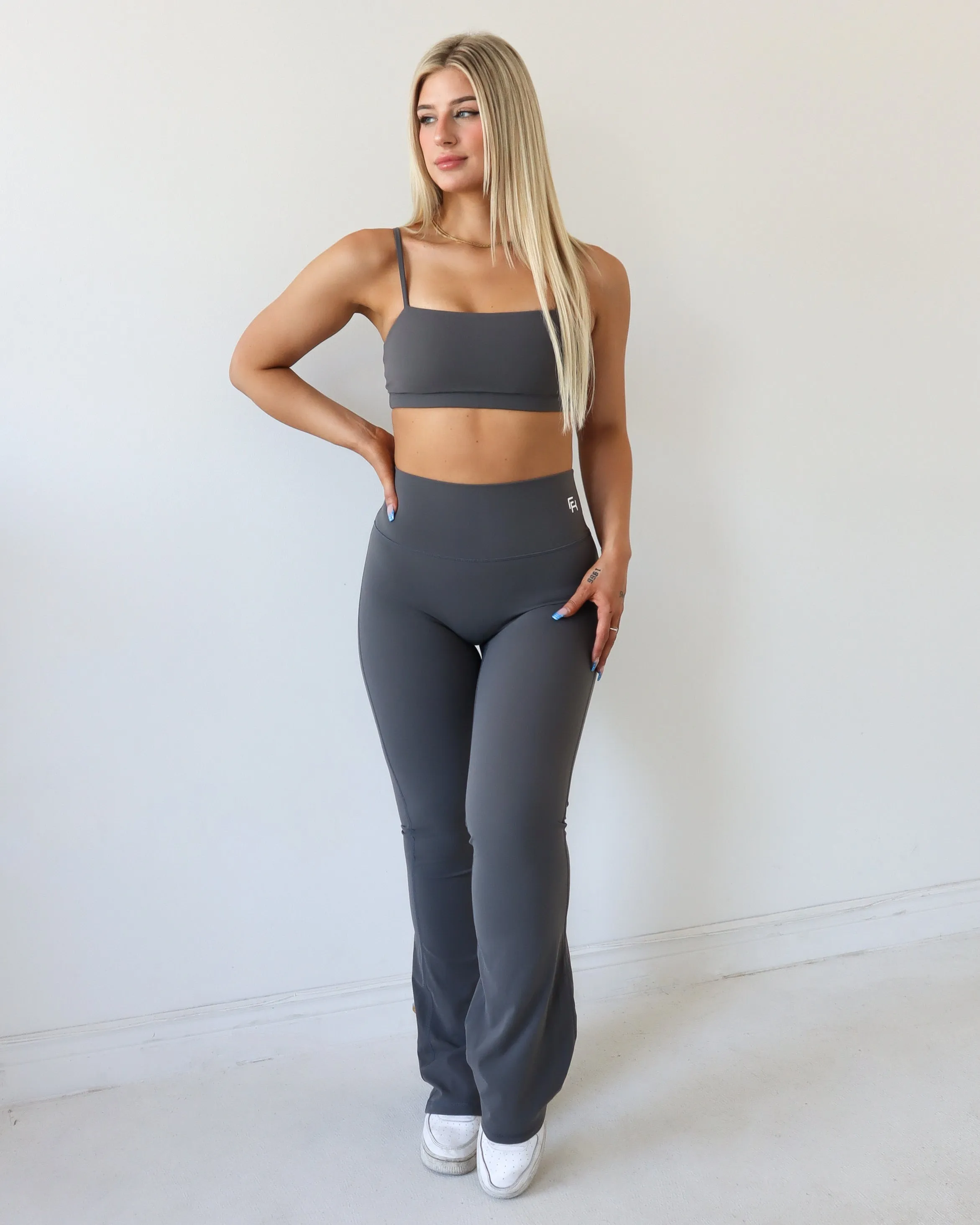Onyx Flare Leggings - Stone sold by First Health Apparel product image thumbnail 2