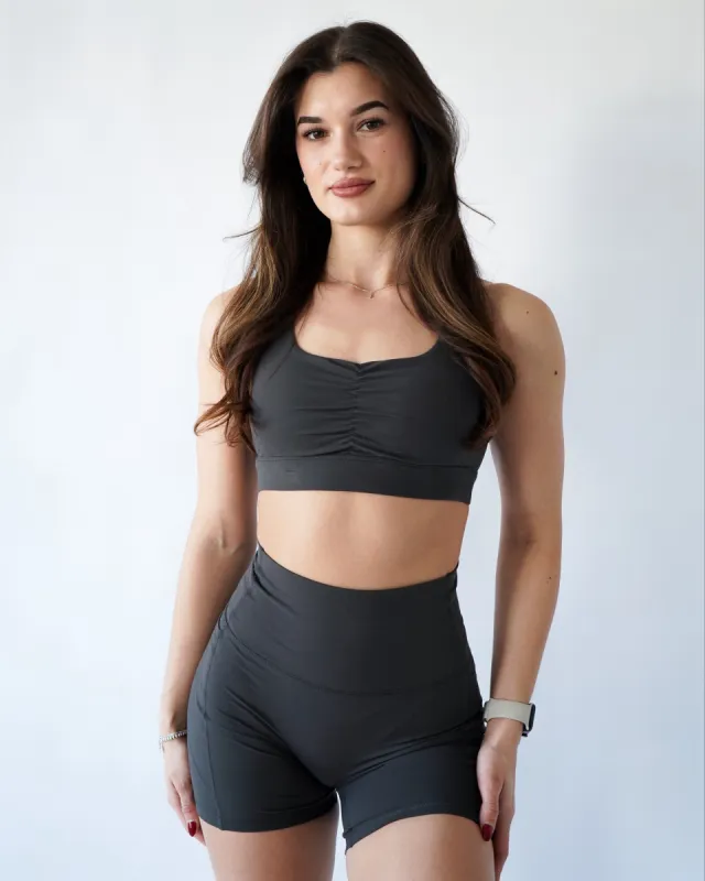 Performance Scrunch Bra - Iron sold by First Health Apparel