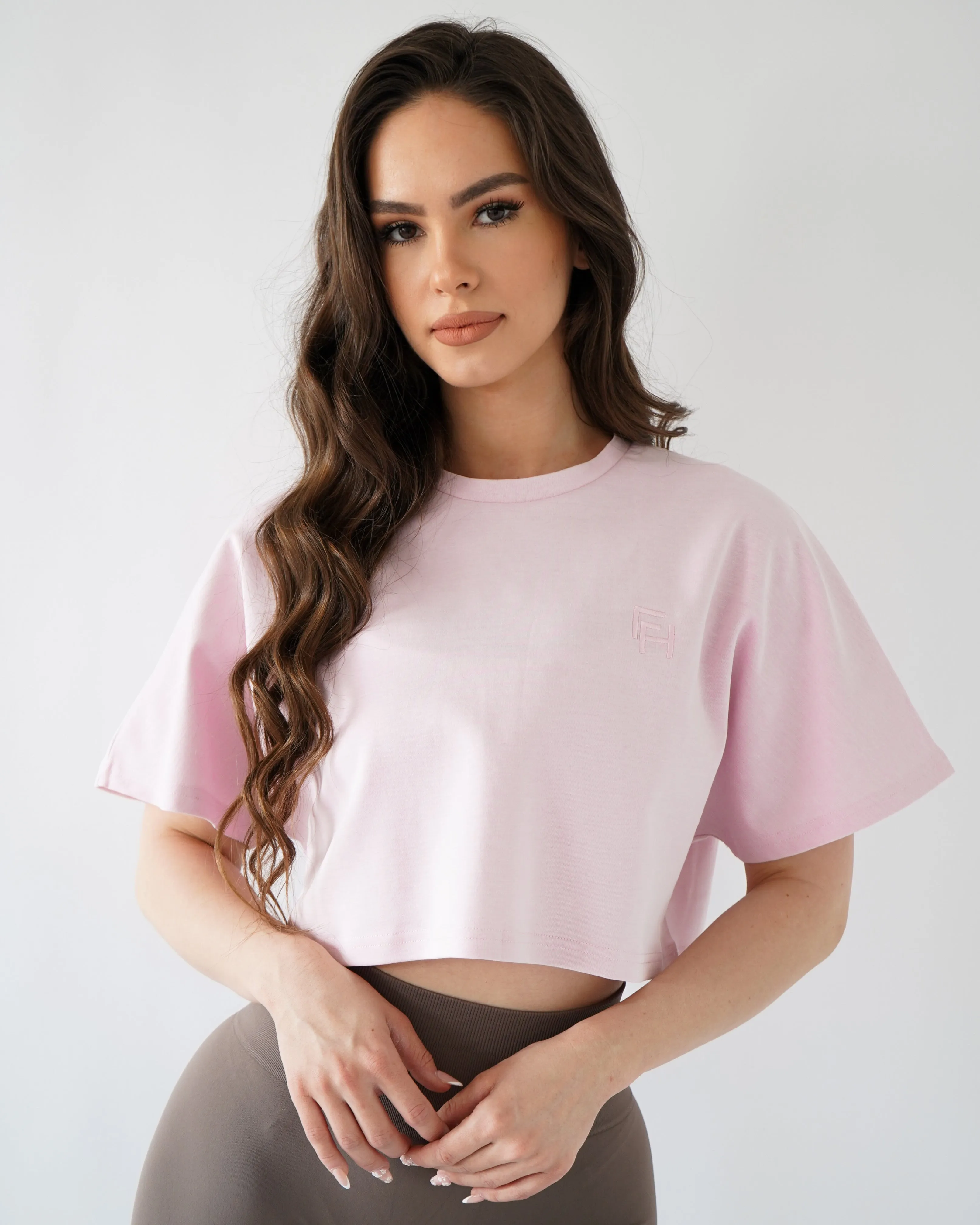 Relaxed Crop Top - Blush sold by First Health Apparel