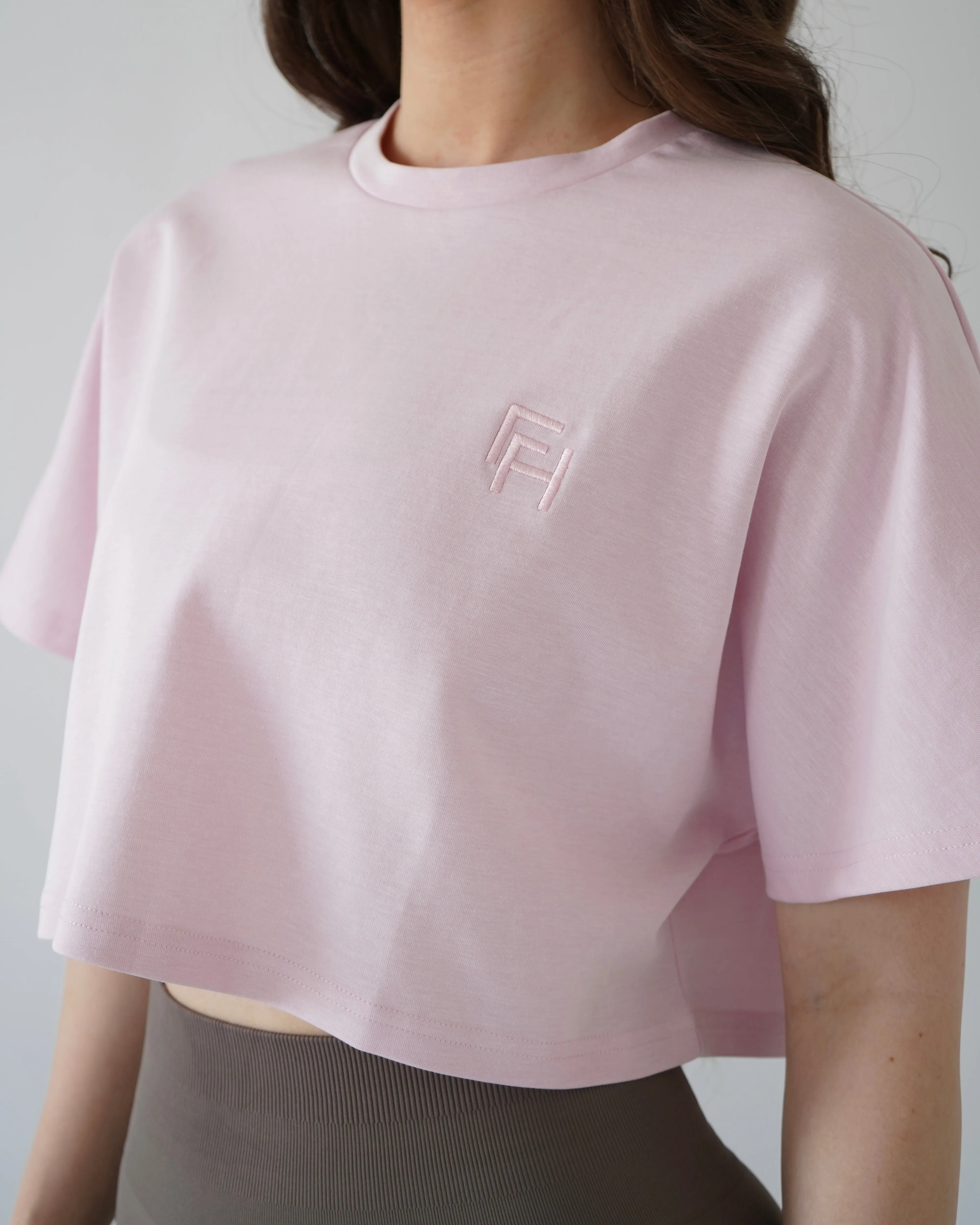 Relaxed Crop Top - Blush sold by First Health Apparel product image thumbnail 2