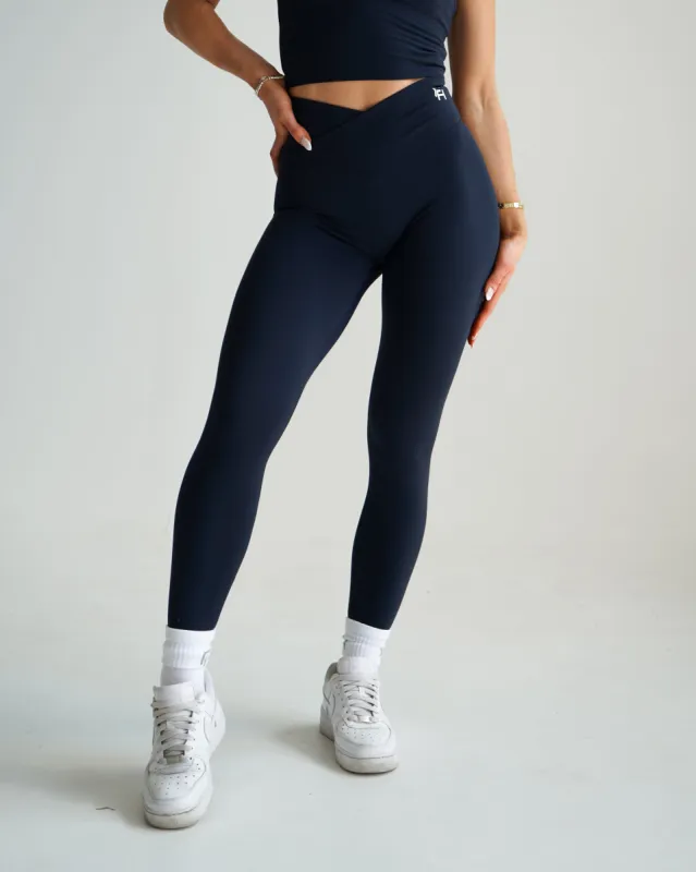 Impact V-Waist Leggings - Navy sold by First Health Apparel