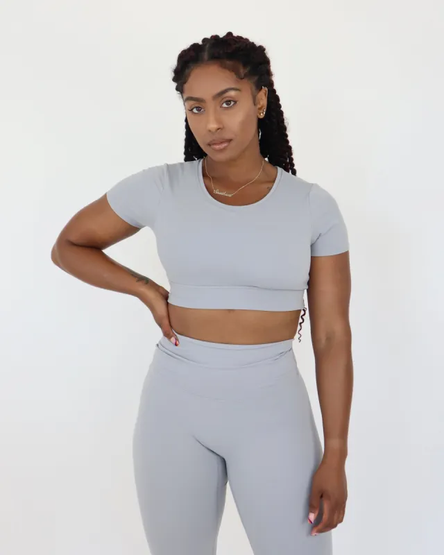 PERFORMANCE CROPPED TEE - SPACE sold by First Health Apparel