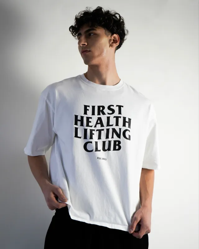 Lifting Club Tee - White sold by First Health Apparel