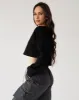 Relaxed Crop Long Sleeve - Black sold by First Health Apparel